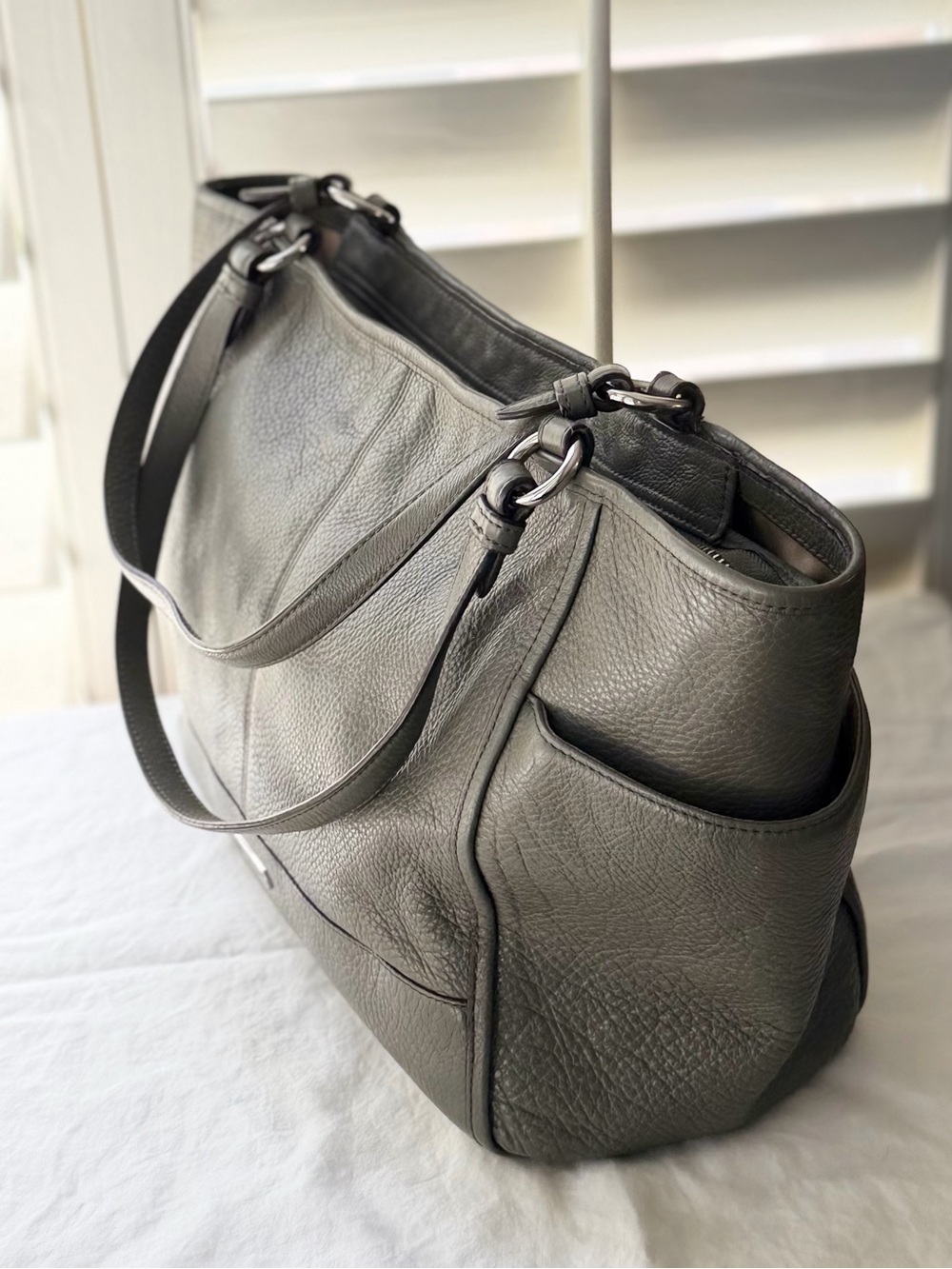 Coach Madison 15960 olive green Pebbled Leather tote shoulder bag - Picture 6 of 8
